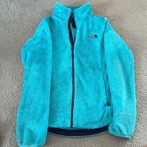 Womens fuzzy north face coat